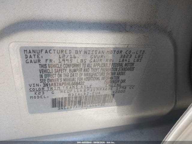 Nissan SENTRA SV 2017 3N1AB7AP8HL666432 Image 9