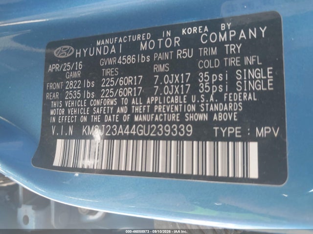 Hyundai TUCSON SE 2016 KM8J23A44GU239339 Image 9