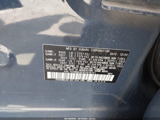 Subaru Ascent Limited 7-passenger 2023 4S4WMAUD3P3410121 Image 9