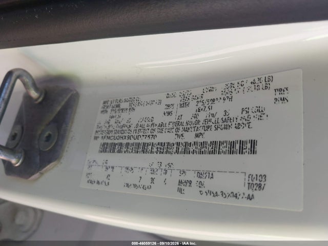 2013 Ford Escape Sel მანქანა იყიდება აუქციონზე, vin: 1FMCU0HX9DUD77570, აუქციონის ნომერი: 46059126