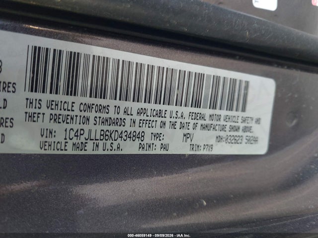 Продажа на аукционе авто 2019 Jeep Cherokee Altitude Fwd, vin: 1C4PJLLB6KD434848, номер лота: 46059149