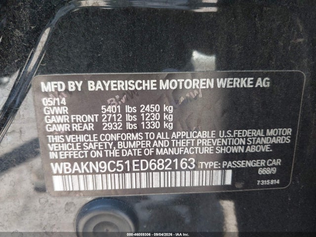 BMW 550i 2014 WBAKN9C51ED682163 Image 9