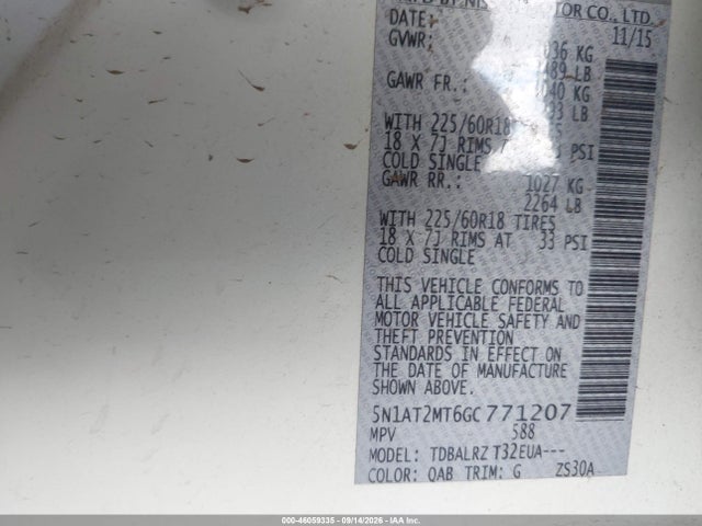 Nissan Rogue Sl 2016 5N1AT2MT6GC771207 Image 9