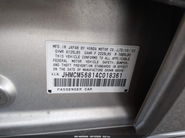 Продажа на аукционе авто 2004 Honda Accord 2.4 Ex, vin: JHMCM56814C018361, номер лота: 46059360