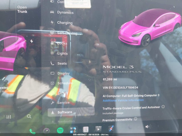 46059427 :رقم المزاد ، 5YJ3E1EA0LF789634 vin ، 2020 Tesla Model 3 مزاد بيع