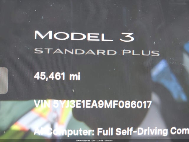 Tesla Model 3 Standard Range Plus Rear-wheel Drive 2021 5YJ3E1EA9MF086017 Image 14