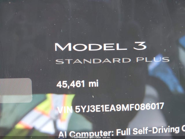 Tesla Model 3 Standard Range Plus Rear-wheel Drive 2021 5YJ3E1EA9MF086017 Image 7