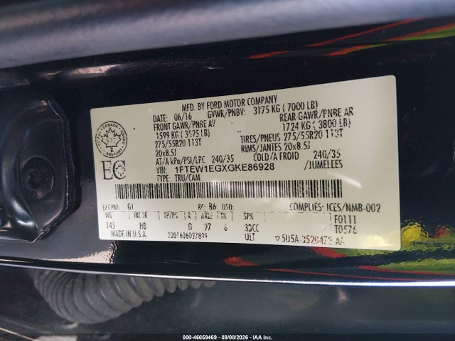 1FTEW1EGXGKE86928 Ford F-150 Lariat