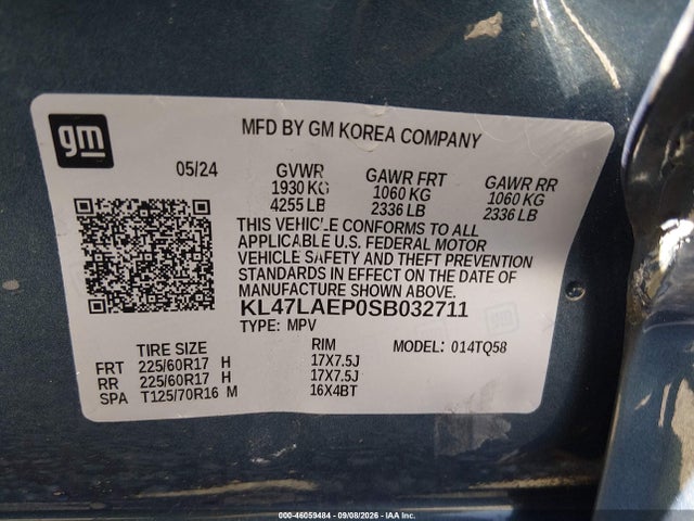 2025 Buick Envista Preferred Fwd მანქანა იყიდება აუქციონზე, vin: KL47LAEP0SB032711, აუქციონის ნომერი: 46059484