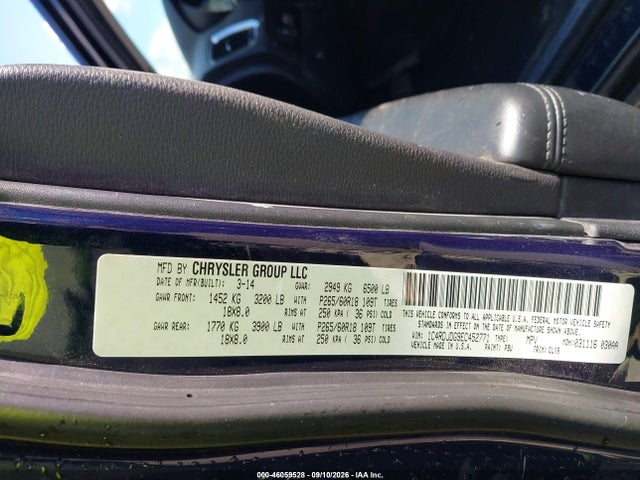Продажа на аукционе авто 2014 Dodge Durango Limited, vin: 1C4RDJDG9EC452771, номер лота: 46059528