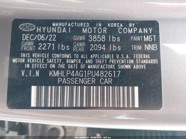 Hyundai Elantra Limited 2023 KMHLP4AG1PU482617 Image 9