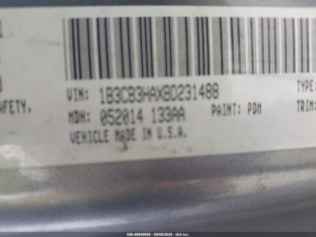2011 Dodge Caliber Mainstreet მანქანა იყიდება აუქციონზე, vin: 1B3CB3HAXBD231488, აუქციონის ნომერი: 46059850