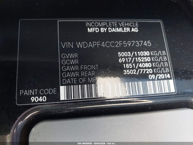 Продаж на аукціоні авто 2015 Mercedes-benz Sprinter 3500, vin: WDAPF4CC2F5973745, номер лоту: 46059856