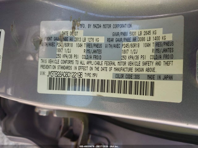 Продаж на аукціоні авто 2008 Mazda Cx-9 Sport, vin: JM3TB28A080122196, номер лоту: 46059876