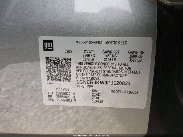 Продажа на аукционе авто 2023 Chevrolet Traverse Fwd Rs, vin: 1GNERJKW0PJ120833, номер лота: 46059884