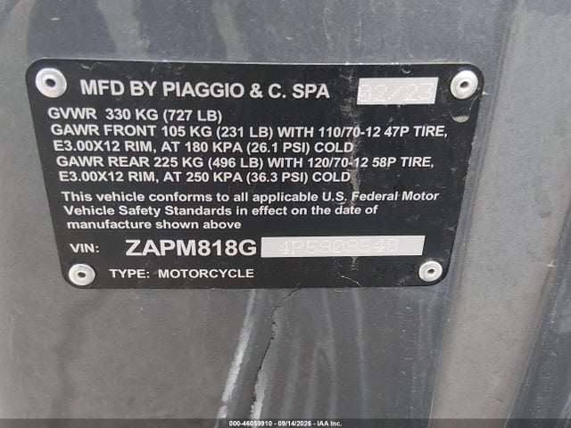 Vespa Primavera/sprint 150 2023 ZAPM818G4P5909548 Image 10