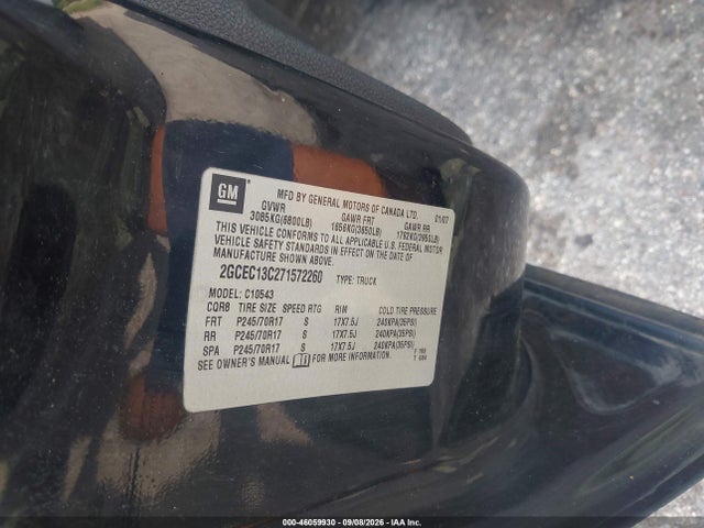 46059930 :رقم المزاد ، 2GCEC13C271572260 vin ، 2007 Chevrolet Silverado 1500 Lt1 مزاد بيع