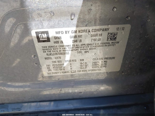 Продажа на аукционе авто 2014 Buick Encore Leather, vin: KL4CJGSB7EB630153, номер лота: 46059944