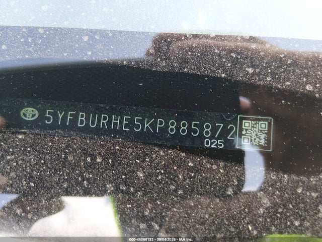 Aukcja sprzedaży 2019 Toyota Corolla Xse, vin: 5YFBURHE5KP885872, numer aukcji: 46060133