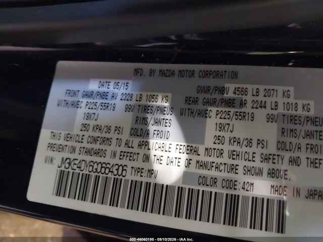 Auction sale of the 2016 Mazda Cx-5 Grand Touring, vin: JM3KE4DY6G0664306, lot number: 46060195
