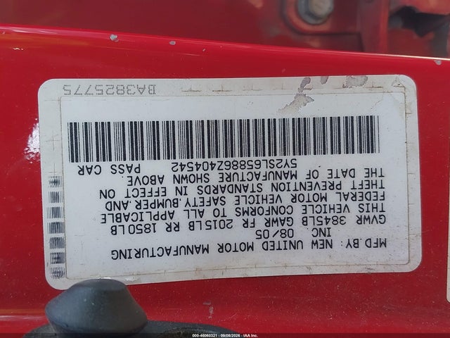 46060321 :رقم المزاد ، 5Y2SL65886Z404542 vin ، 2006 Pontiac Vibe مزاد بيع