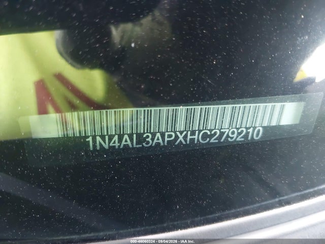 Продаж на аукціоні авто 2017 Nissan Altima 2.5 S, vin: 1N4AL3APXHC279210, номер лоту: 46060324