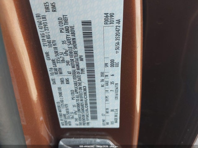 1FMCU9JD8HUC06383 Ford Escape Titanium