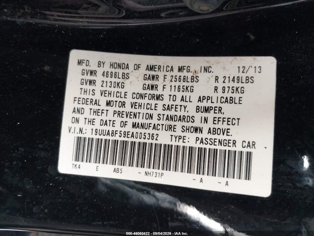 Продаж на аукціоні авто 2014 Acura Tl 3.5, vin: 19UUA8F59EA005362, номер лоту: 46060422