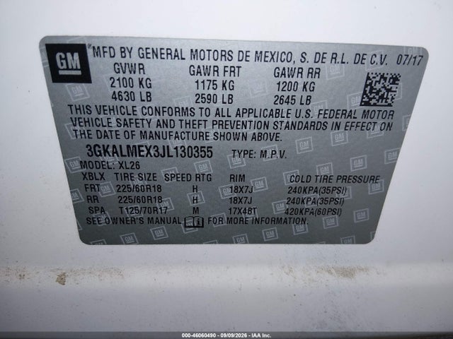 GMC Terrain Sle 2018 3GKALMEX3JL130355 Image 9