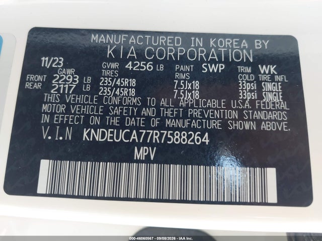 Aukcja sprzedaży 2024 Kia Seltos X-line, vin: KNDEUCA77R7588264, numer aukcji: 46060567