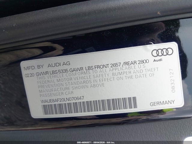 Aukcja sprzedaży 2020 Audi A6 Premium Plus 45 Tfsi Quattro S Tronic, vin: WAUE8AF20LN070647, numer aukcji: 46060571