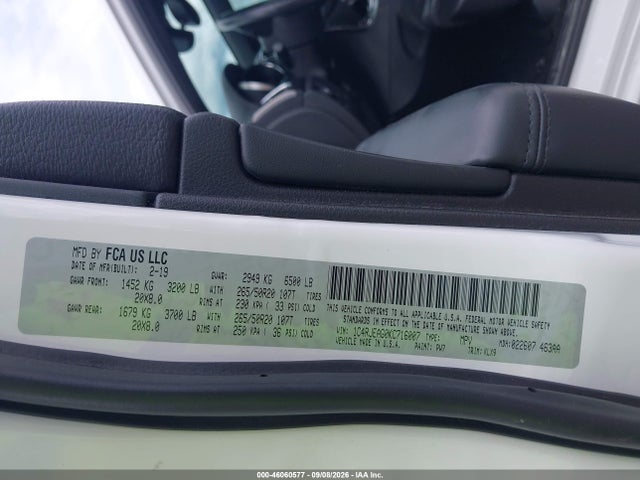46060577 :رقم المزاد ، 1C4RJEAG0KC716007 vin ، 2019 Jeep Grand Cherokee Altitude 4x2 مزاد بيع