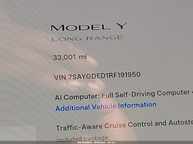 Продажа на аукционе авто 2024 Tesla Model Y, vin: 7SAYGDED1RF191950, номер лота: 46060632