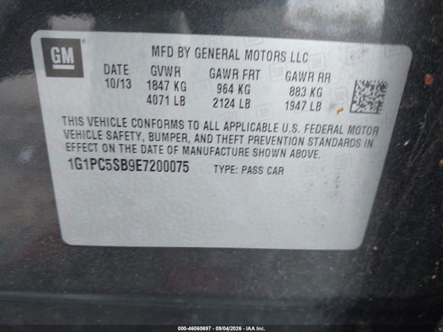 Chevrolet Cruze 1lt Auto 2014 1G1PC5SB9E7200075 Image 9