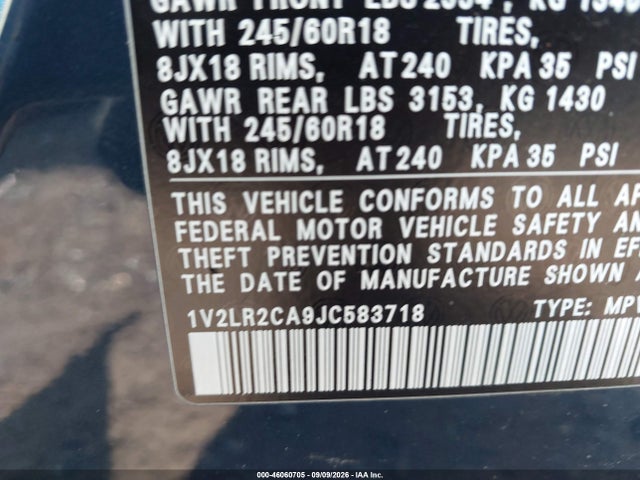 Продажа на аукционе авто 2018 Volkswagen Atlas 3.6l V6 Se/3.6l V6 Se W/technology, vin: 1V2LR2CA9JC583718, номер лота: 46060705