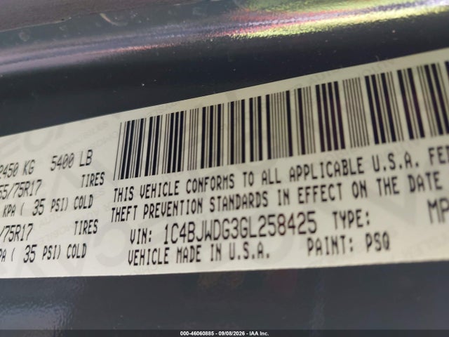 Продаж на аукціоні авто 2016 Jeep Wrangler Unlimited Sport, vin: 1C4BJWDG3GL258425, номер лоту: 46060885