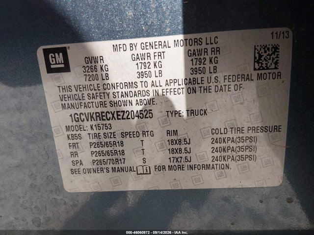 Chevrolet Silverado 1500 2lt 2014 1GCVKRECXEZ204525 Image 9