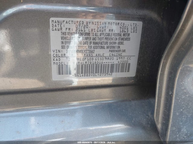 Aukcja sprzedaży 2020 Nissan Sentra Sr Xtronic Cvt, vin: 3N1AB8DV0LY273942, numer aukcji: 46060978