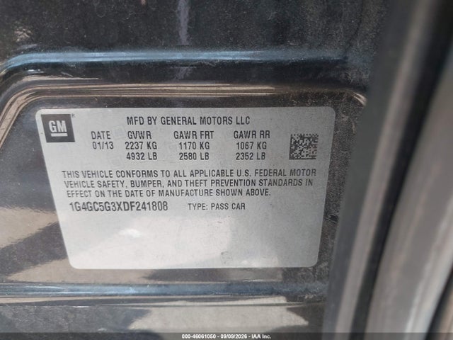 Продаж на аукціоні авто 2013 Buick Lacrosse Leather Group, vin: 1G4GC5G3XDF241808, номер лоту: 46061050