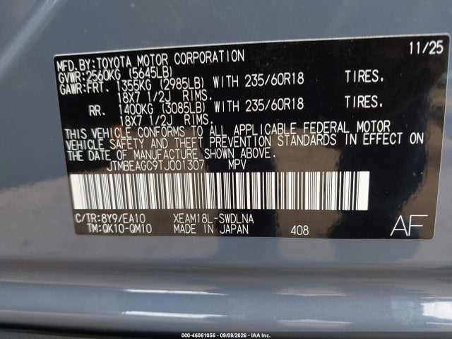 Продаж на аукціоні авто 2026 Subaru Solterra Premium, vin: JTMBEAGC9TJ001307, номер лоту: 46061056