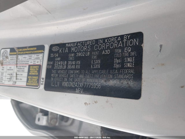 KIA Soul 2015 KNDJN2A2XF7775956 Image 9