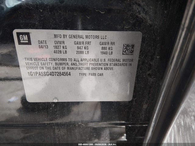 Aukcja sprzedaży 2013 Chevrolet Cruze Ls Auto, vin: 1G1PA5SG4D7284564, numer aukcji: 46061399