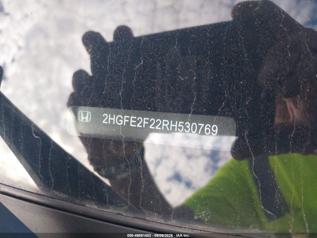 46061452 :رقم المزاد ، 2HGFE2F22RH530769 vin ، 2024 Honda Civic Lx مزاد بيع