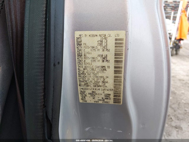 2003 Nissan Frontier Xe მანქანა იყიდება აუქციონზე, vin: 1N6DD26TX3C410520, აუქციონის ნომერი: 46061496