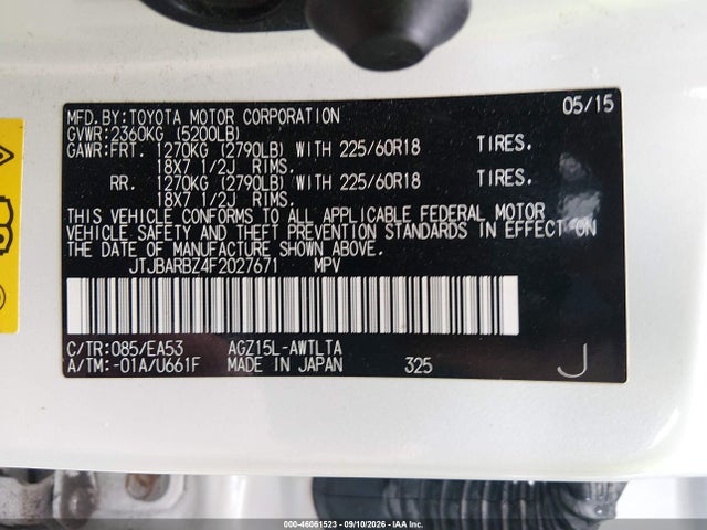 Продаж на аукціоні авто 2015 Lexus Nx 200t, vin: JTJBARBZ4F2027671, номер лоту: 46061523