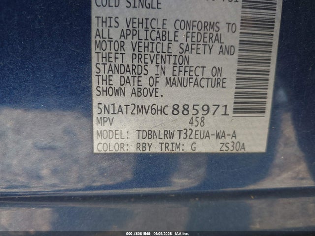 Продаж на аукціоні авто 2017 Nissan Rogue Sl, vin: 5N1AT2MV6HC885971, номер лоту: 46061549