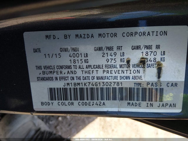 Продаж на аукціоні авто 2016 Mazda Mazda3 I Sport, vin: JM1BM1K74G1302781, номер лоту: 46061552
