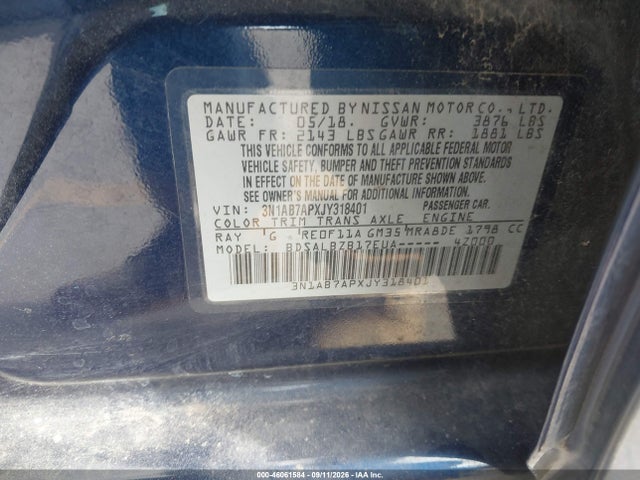 Nissan SENTRA S 2018 3N1AB7APXJY318401 Image 9