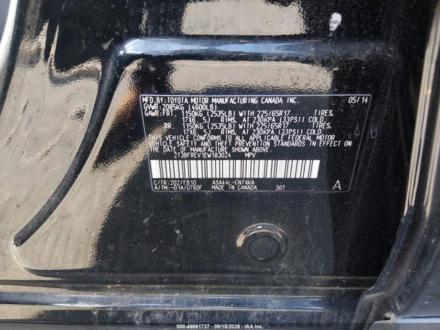 46061737 :رقم المزاد ، 2T3BFREV1EW183024 vin ، 2014 Toyota Rav4 Le مزاد بيع