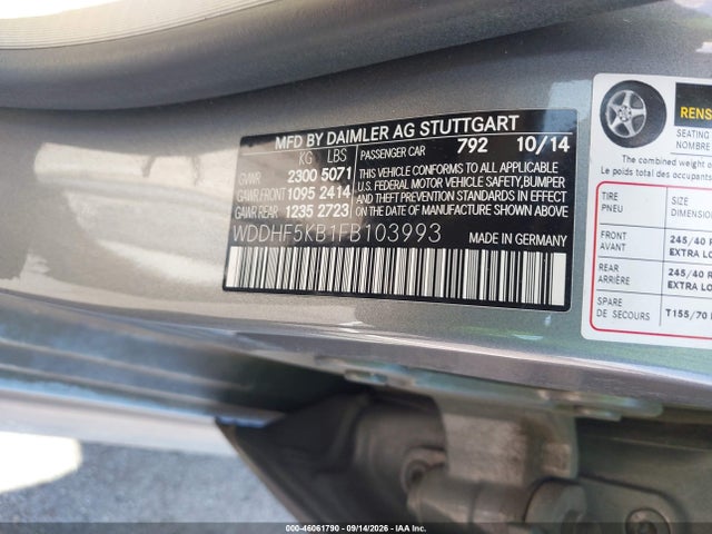 Продаж на аукціоні авто 2015 Mercedes-benz E 350, vin: WDDHF5KB1FB103993, номер лоту: 46061790
